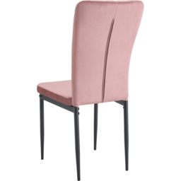 Elle Set of 4 Pink Velvet Effect Plush Padded Upholstered Dining Chair - MCC - Wilko - thumbnail 6
