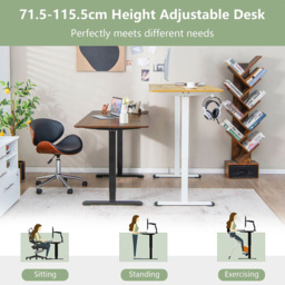 Costway Electric Height Adjustable Standing Desk with Button Controller Natural - Size: 116 x 35 x 21cm - Cream - Wilko - thumbnail 6