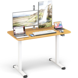 Costway Electric Height Adjustable Standing Desk with Button Controller Natural - Size: 116 x 35 x 21cm - Cream - Wilko - thumbnail 4