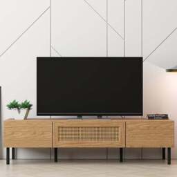Kudl LV51 2 Door Mid Oak TV Unit - Size: 36 x 140 x 40cm - Brown - Wilko