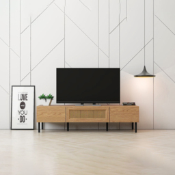 Kudl LV51 2 Door Mid Oak TV Unit - Size: 36 x 140 x 40cm - Brown - Wilko - thumbnail 4