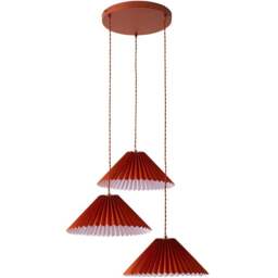 ValueLights Akira 3 Way Burnt Orange Pleated LED Ceiling Pendant Light - Size: 111 x 57 x 57cm - Wilko - thumbnail 1