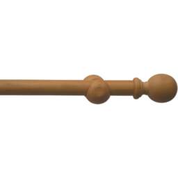 Caecus FX 240cm Wooden Natural Eyelet Curtain Pole - Brown - Wilko