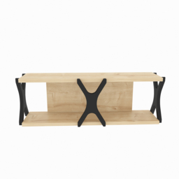 Decorotika Seza Single Shelf Oak and Black Practical Wall Mount Shelf - Size: 21.4 x 72 x 17.5cm - Multi - Wilko - thumbnail 4