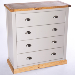 Bomporto 4 Drawer Light Grey Chest of Drawers with Chrome Cup Handles - Wilko - thumbnail 4