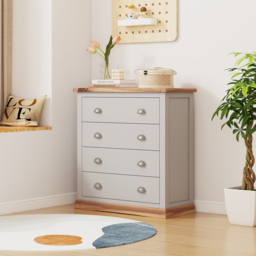 Bomporto 4 Drawer Light Grey Chest of Drawers with Chrome Cup Handles - Wilko - thumbnail 6