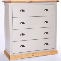 Bomporto 4 Drawer Light Grey Chest of Drawers with Chrome Cup Handles - Wilko - thumbnail 5