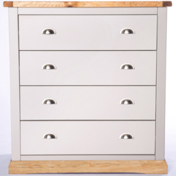 Bomporto 4 Drawer Light Grey Chest of Drawers with Chrome Cup Handles - Wilko - thumbnail 3