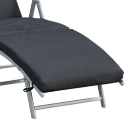 Outsunny Sun Lounger Recliner Black - Size: 100.5 x 63.5 x 137cm - Wilko - thumbnail 5