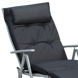 Outsunny Sun Lounger Recliner Black - Size: 100.5 x 63.5 x 137cm - Wilko - thumbnail 4
