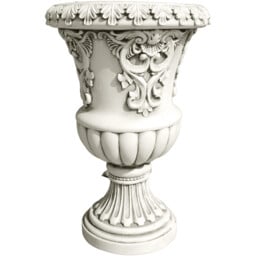 Flower Urn Standing Statue Off White - Ornate Collection - Wilko