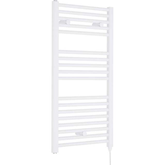 nuie White 500W Round Electric Towel Rail 920 x 480mm - Size: 9.2 x 4.8 x 0.3cm - Wilko - image 1