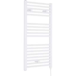 nuie White 500W Round Electric Towel Rail 920 x 480mm - Size: 9.2 x 4.8 x 0.3cm - Wilko