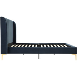 Hyacinth Super King Ink Velvet Bed Frame - Navy - Wilko - thumbnail 4
