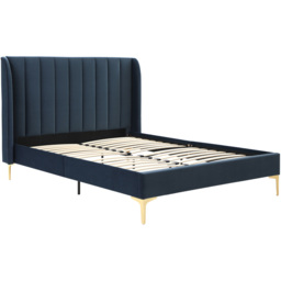 Hyacinth Super King Ink Velvet Bed Frame - Navy - Wilko - thumbnail 3