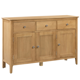 Julian Bowen Cotswold 3 Door 3 Drawer Oak Sideboard - Size: 45 x 135 x 90cm - Brown - Wilko - thumbnail 3