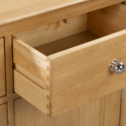Julian Bowen Cotswold 3 Door 3 Drawer Oak Sideboard - Size: 45 x 135 x 90cm - Brown - Wilko - thumbnail 7