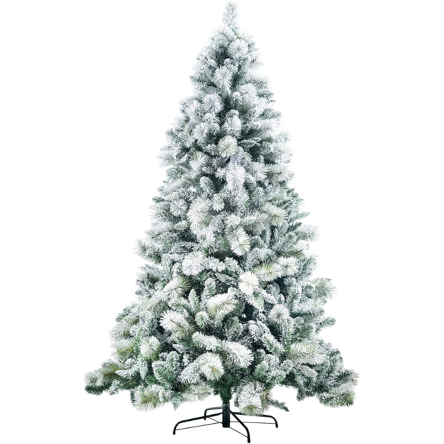 Shatchi Snowy Boulder Pine Helsinki Fir Artificial Plain Christmas Tree 6ft - White - Wilko - image 1