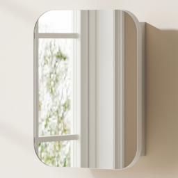 Portland White Wall Mounted Adjustable Bathroom Cabinet with Mirror - Size: 50.9 x 10.2 x 40.2cm - Wilko