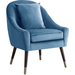 Artemis Home Octavia Light Blue Velvet Accent Chair - Size: Single - Wilko - thumbnail 3