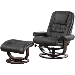 Artemis Home Burdell Black Massage and Heat Swivel Recliner Chair with Footstool - Size: Single - Wilko - thumbnail 3