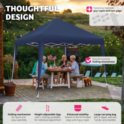tectake Linosa 3 x 3m Blue Water and UV Resistant Gazebo - Wilko - thumbnail 4
