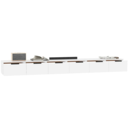 vidaXL 3 Door White Wall Cabinet 2 Pack - Size: 20 x 102 x 30cm - Wilko - thumbnail 4