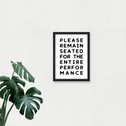 Artery8 Remain Seated Funny Toilet Sign Framed Wall Art Print 21 x 29.7cm - Size: 32.3 x 23.4 x 1.5cm - White - Wilko - thumbnail 4