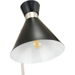 Pacific Lifestyle Benedict Black and Brushed Silver Metal Table Lamp - Wilko - thumbnail 5