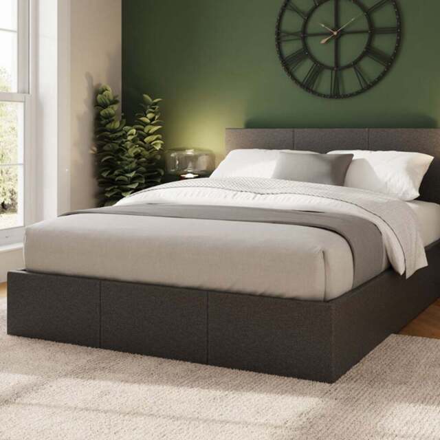GFW Small Double Grey End Lift Ottoman Bed - Wilko - image 1