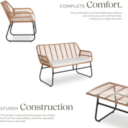 tectake Molfetta 4 Seater XL Brown Weather Safe Garden Furniture Set - Wilko - thumbnail 4