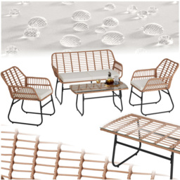 tectake Molfetta 4 Seater XL Brown Weather Safe Garden Furniture Set - Wilko - thumbnail 3