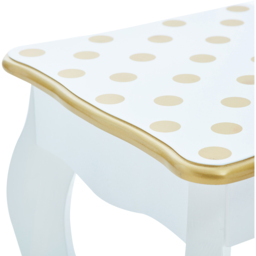 Teamson Kids Fashion White and Gold Polka Dot Prints Gisele Play Vanity Set - Size: 99.7 x 29.8 x 59.7cm - Wilko - thumbnail 5