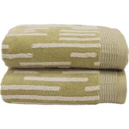 Allure Bath Fashions Pop Up Zero Twist Barcode Stripe Sage Green Hand Towel 2 Pack - Size: 50 x 85cm - Wilko - thumbnail 1