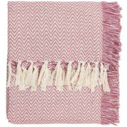 Yard Wisley Pink Herringbone Woven Throw 130 x 180cm - Wilko - thumbnail 1