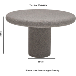 IH Design Udaipur Concrete Low Coffee Table - Size: 30 x 60 x 60cm - Grey - Wilko - thumbnail 7