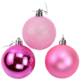 Shatchi 5cm Pale Pink Shatterproof Christmas Bauble 12 Pack - Wilko - thumbnail 3