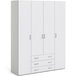 Florence Space 4 Door 3 Drawer White Wardrobe - Size: 4 Door, 3 Drawer - Furniture To Go - Wilko - thumbnail 3