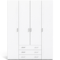 Florence Space 4 Door 3 Drawer White Wardrobe - Size: 4 Door, 3 Drawer - Furniture To Go - Wilko - thumbnail 4
