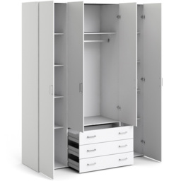 Florence Space 4 Door 3 Drawer White Wardrobe - Size: 4 Door, 3 Drawer - Furniture To Go - Wilko - thumbnail 5