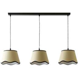 ValueLights Dutton Black Trim Scallop 3 Drop Black Diner Ceiling LED Pendant Light - Size: 123.5 x 98 x 25cm - Wilko - thumbnail 1