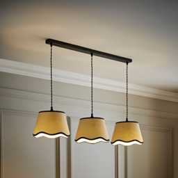 ValueLights Dutton Black Trim Scallop 3 Drop Black Diner Ceiling LED Pendant Light - Size: 123.5 x 98 x 25cm - Wilko - thumbnail 3