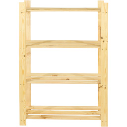 Leighton 4 Shelf Natural Wood Slatted Storage Unit - Brown - Denver - Wilko - thumbnail 4
