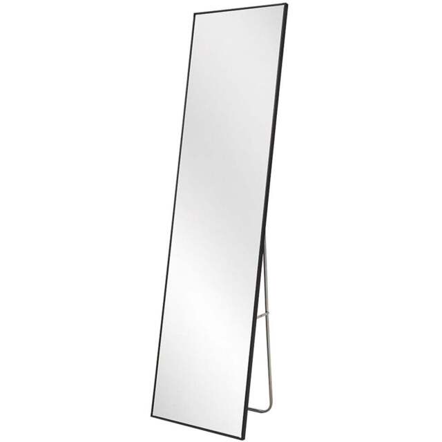 Living and Home Black Slim Full Length Wall Mounted Mirror 150cm - Size: 150 x 40 x 29cm - Cream - Wilko - image 1