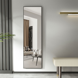 Living and Home Black Slim Full Length Wall Mounted Mirror 150cm - Size: 150 x 40 x 29cm - Cream - Wilko - thumbnail 3