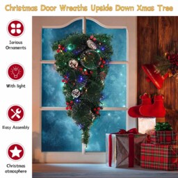 Living and Home Teardrop Christmas Swag with Lights - Size: 60 x 20 x 10cm - Green - Wilko - thumbnail 5