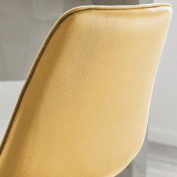 Furniturebox Cesano Mustard and Silver Velvet Bar Stool Set of 2 - Yellow - Wilko - thumbnail 4