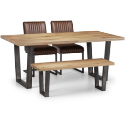 Julian Bowen Brooklyn 6 Seater Dining Table Oak - Brown - Wilko - thumbnail 3