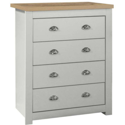 Highgate 4 Drawer Grey and Oak Chest of Drawers - Birlea - Wilko - thumbnail 5