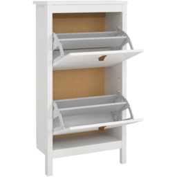Florence Barcelona 2 Flip Down Doors White Shoe Cabinet - Size: 24 x 53 x 102cm - Wilko - thumbnail 5